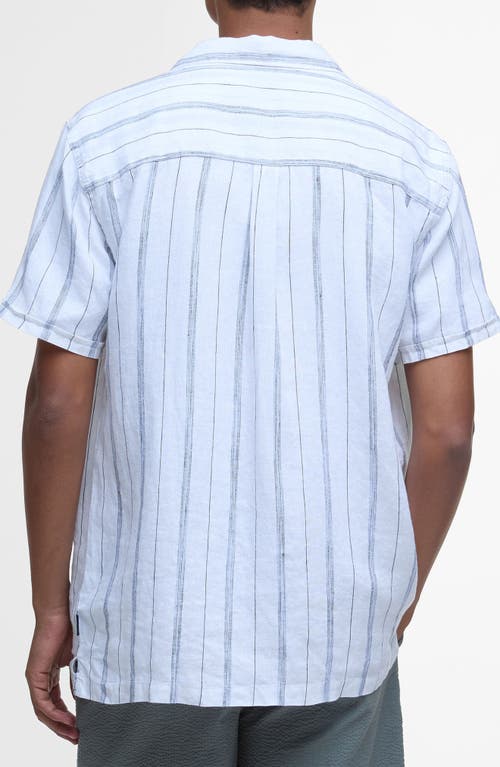 BARBOUR BARBOUR GARNOCK STRIPE COTTON & LINEN CAMP SHIRT