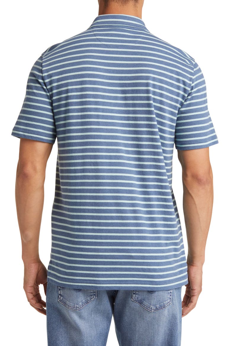 Retreat Stripe Polo, Alternate, color, BLUE TEAL STRIPE