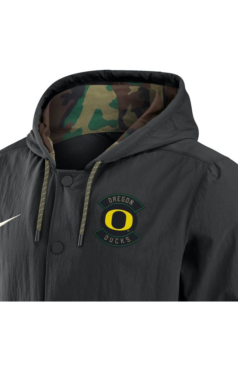 Nike Men's Nike Black Oregon Ducks 2025 NCAA Military Appreciation Full-Snap Jacket, Alternate, color, Black