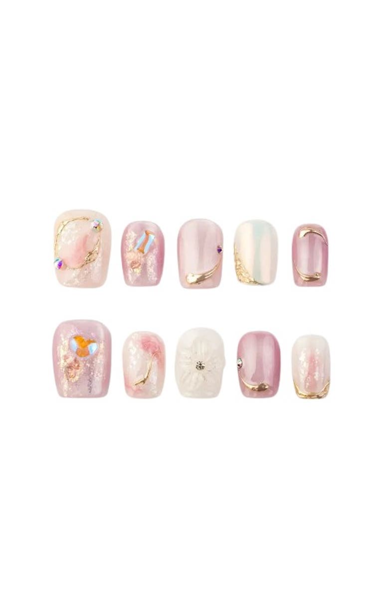 The Only Nails Opal Elegance Short Square - Nail Set, Main, color, Purple, White, Iridescent