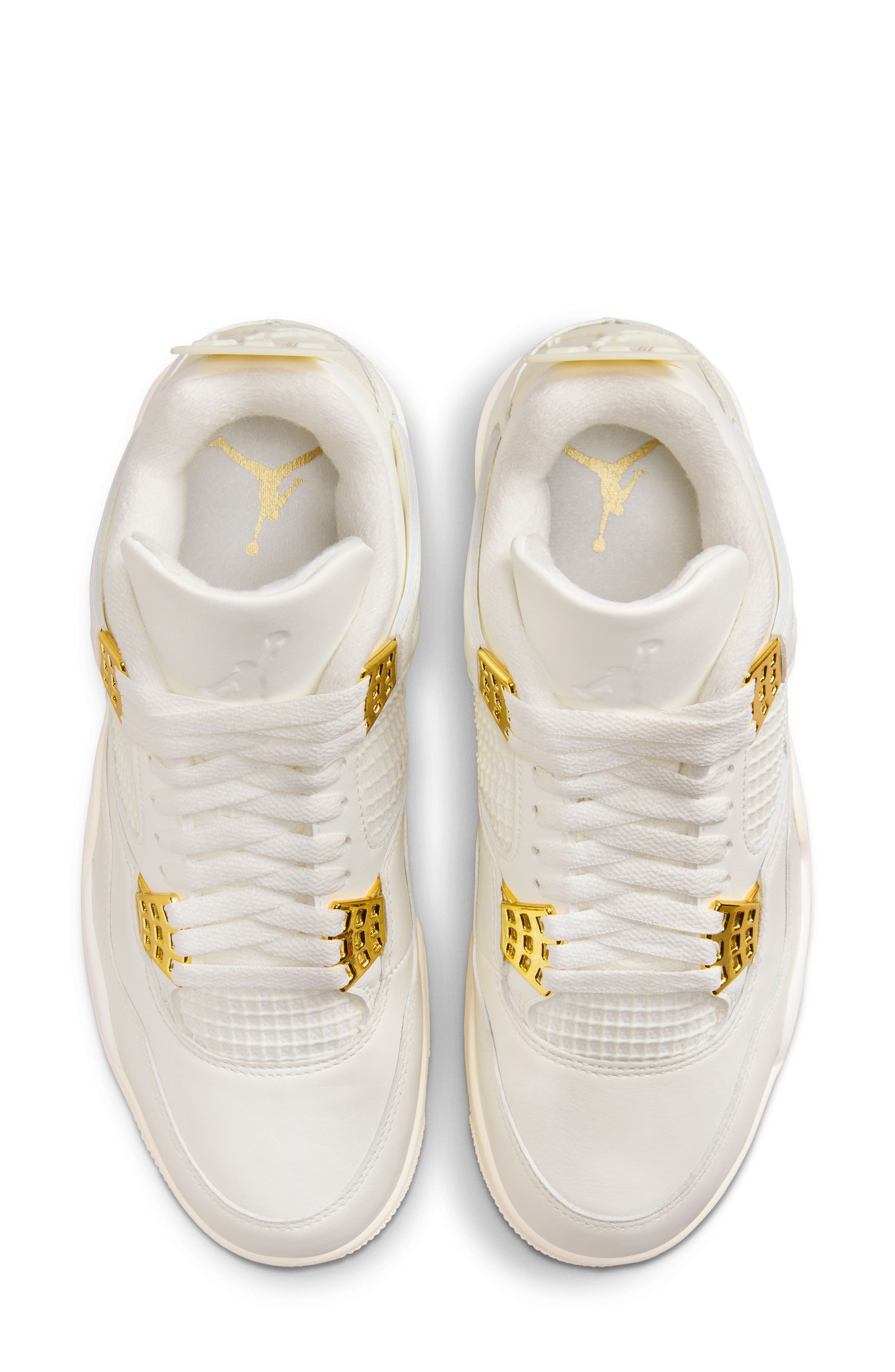 Air Jordan 4 Retro Basketball Sneaker, Alternate, color, SAIL/ METALLIC GOLD/ BLACK