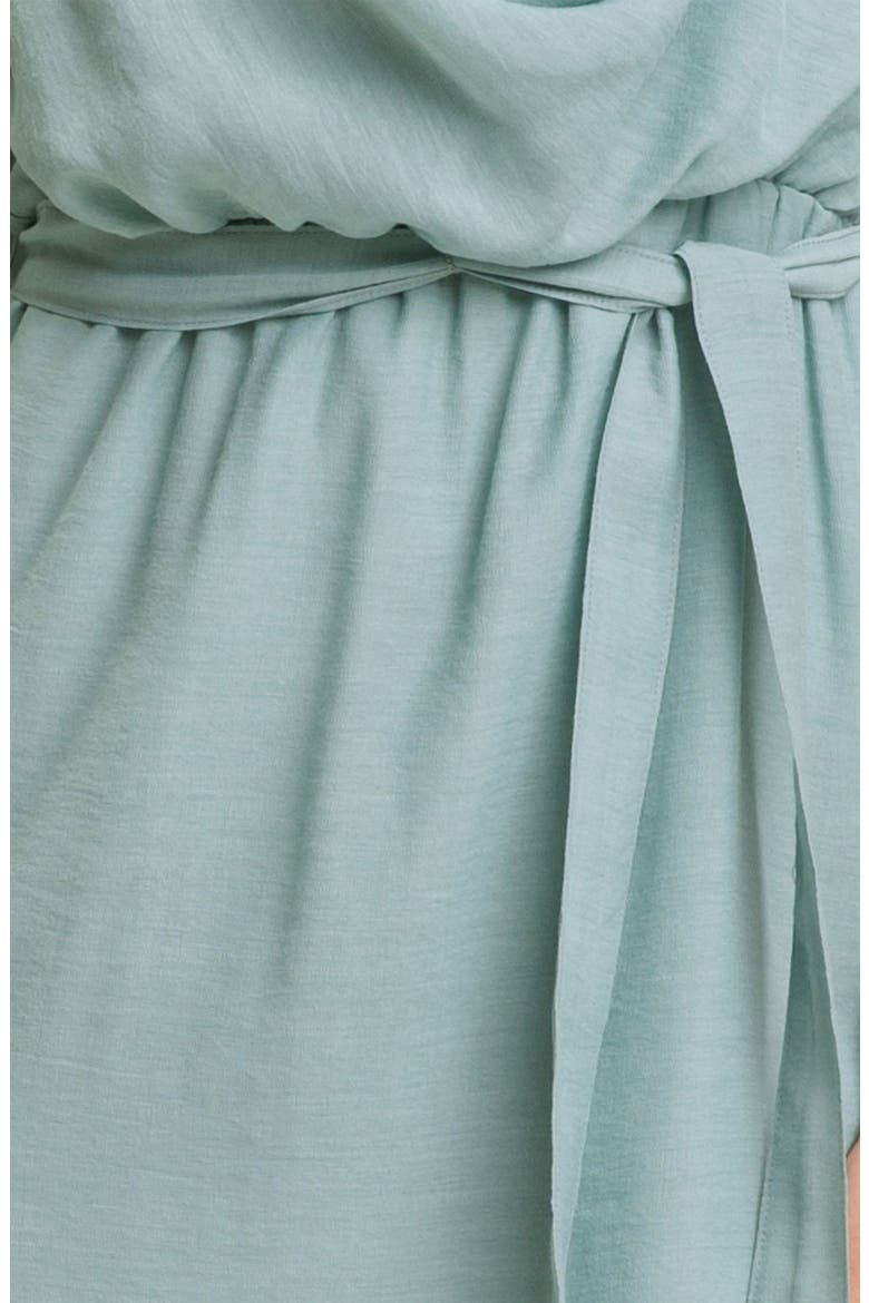 Cowl Neck Gauze Shirt Dress, Alternate, color, AQUA