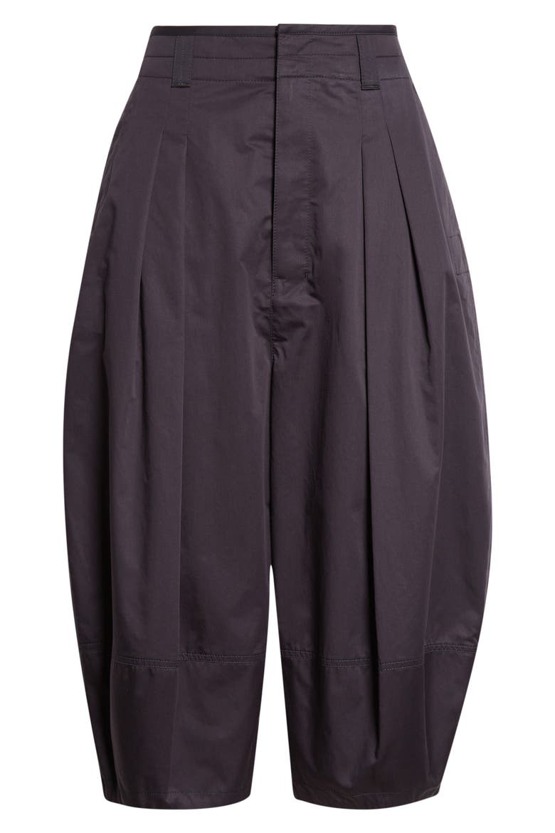 High Waist Volume Cotton Sateen Crop Pants, Alternate, color, INK BLUE