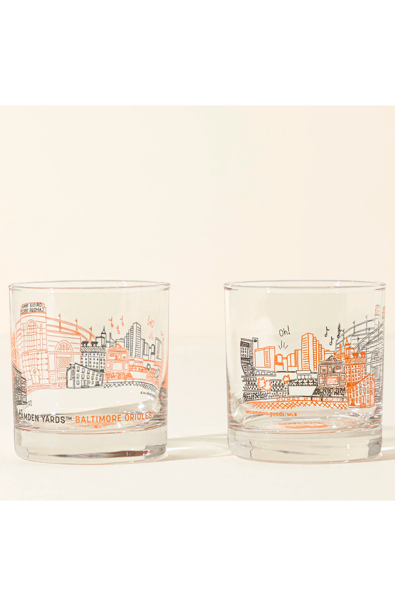 Uncommon Goods MLB Stadiumscape Rocks Glasses - Set of 2, Alternate, color, Baltimore Orioles