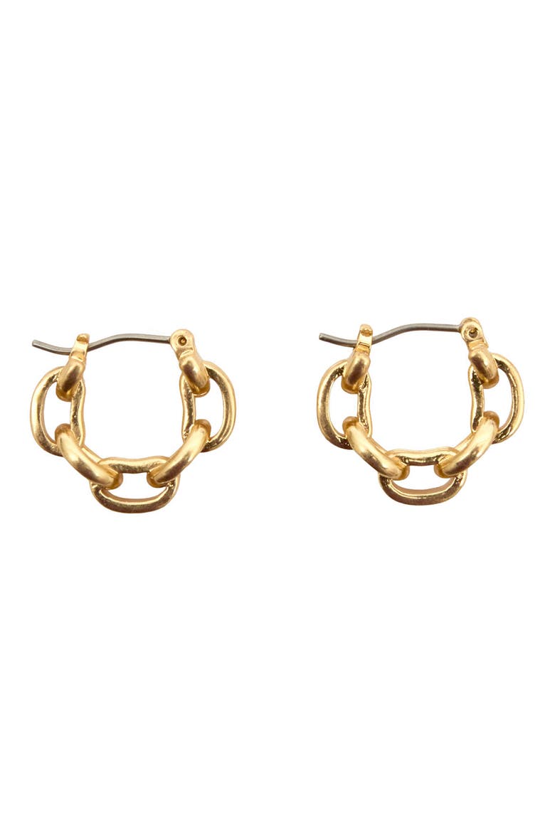 Le Story Chain Hoop Earrings, Alternate, color, VINTAGE GOLD