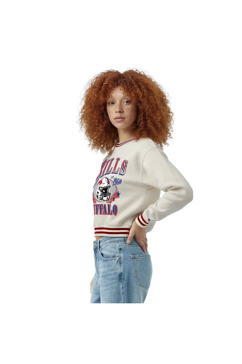 Women's Champion  Cream Buffalo Bills Reverse Weave Fleece Sweatshirt, Alternate, color, Cream