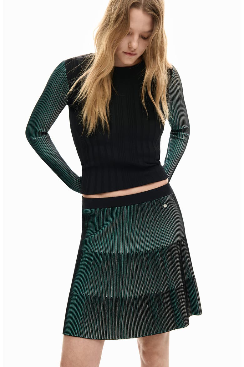 Plissé Skirt, Alternate, color, BLUE