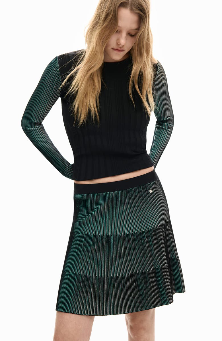 Desigual Plissé Skirt, Alternate, color, Blue