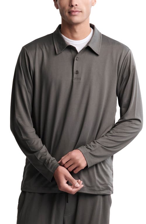 Barefoot Dreams Malibu Collection® Butterchic Long Sleeve Polo In Gray