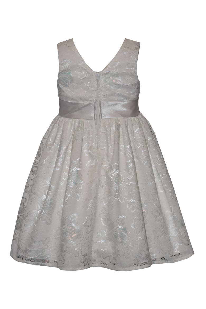 Kids' Dirndle Burnout Lace Party Dress, Alternate, color, WHITE