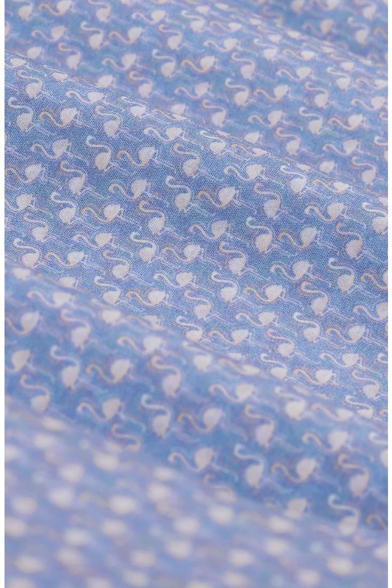Miles OoohCotton® Flamingo Print Short Sleeve Button-Up Shirt, Alternate, color, COBALT