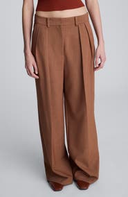 Kenneth Cole Double Pleat High Waist Wide Leg Pants