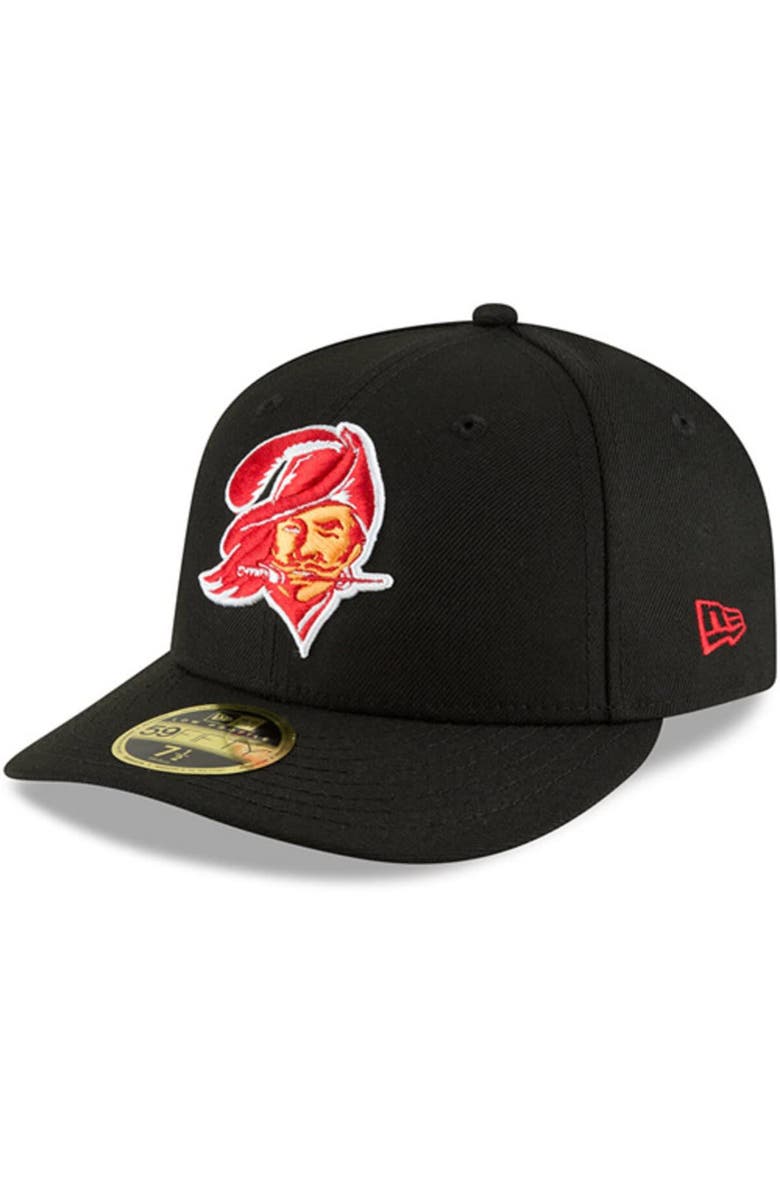 New Era Men's New Era Black Tampa Bay Buccaneers Omaha Throwback Low Profile 59FIFTY Fitted Hat, Main, color, 