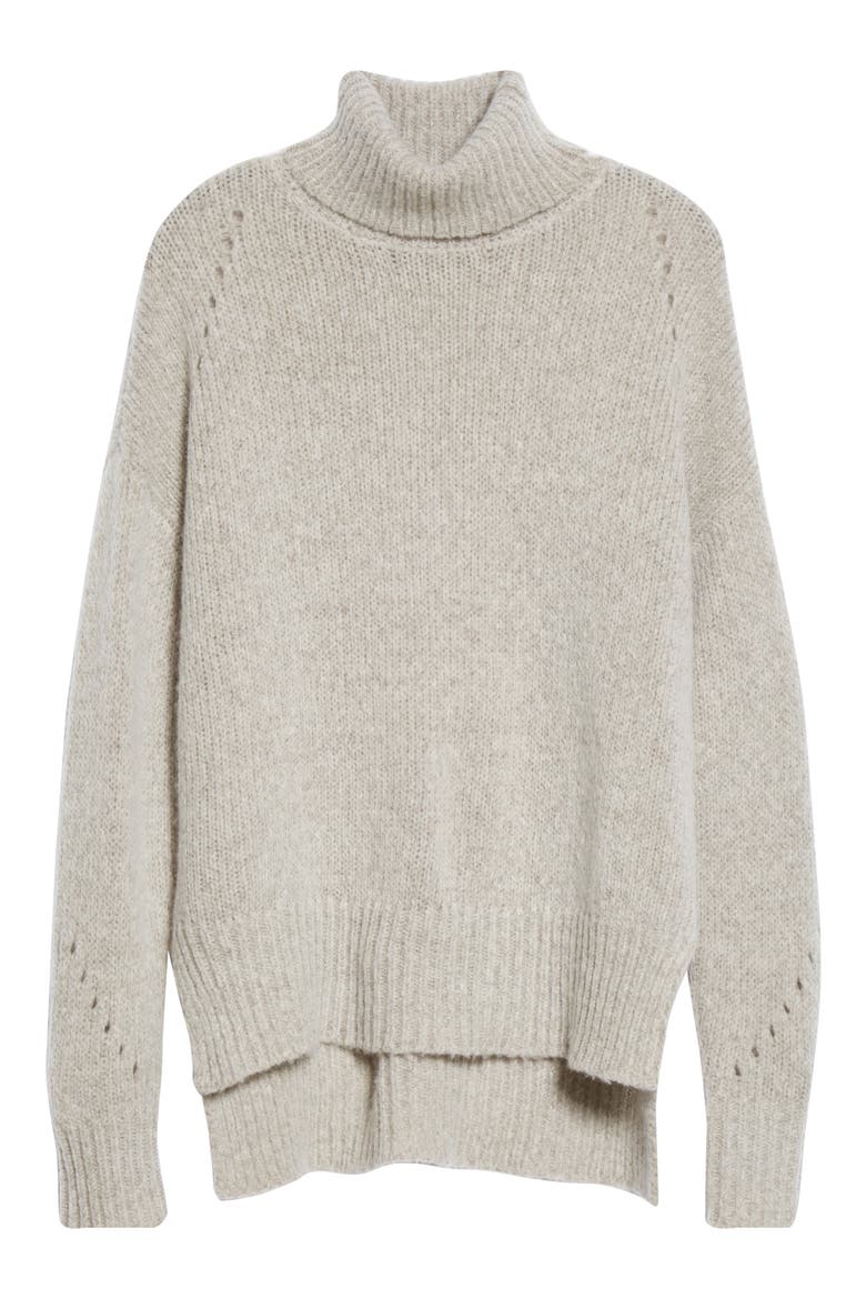 Wool & Cashmere Turtleneck Sweater, Alternate, color, GREY