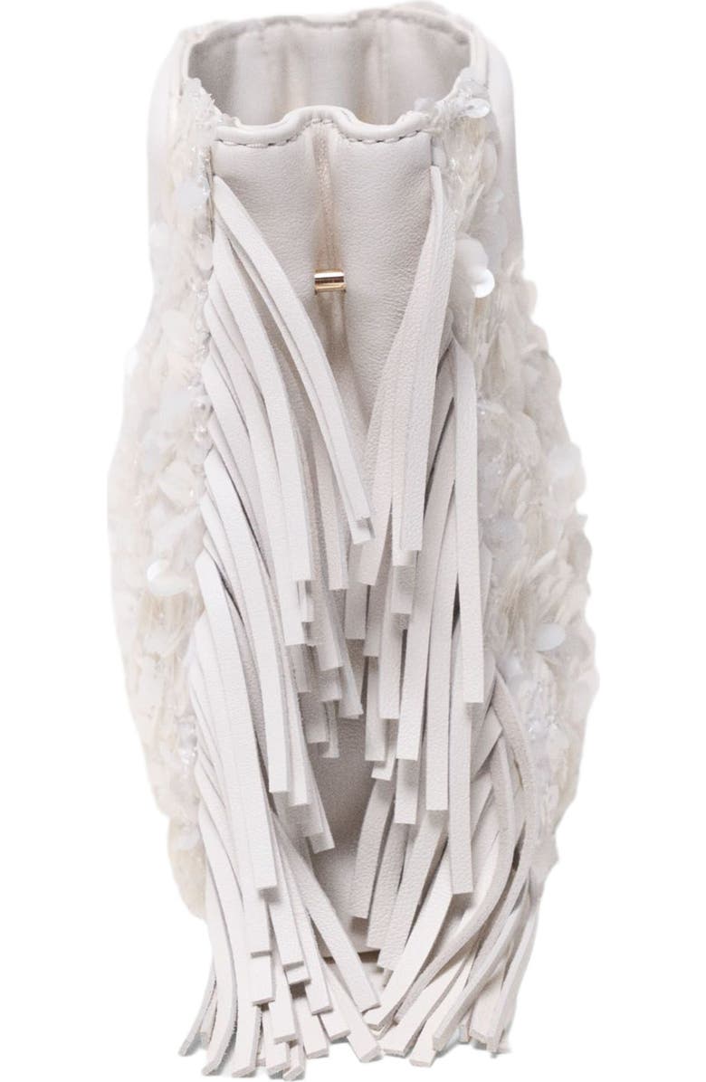 maje Sequinned M mini bag, Alternate, color, White