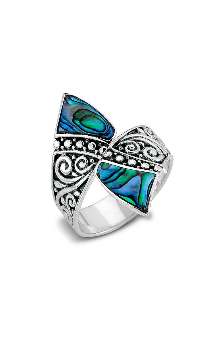 Abalone Bypass Ring, Main, color, BLUE AND GREEN