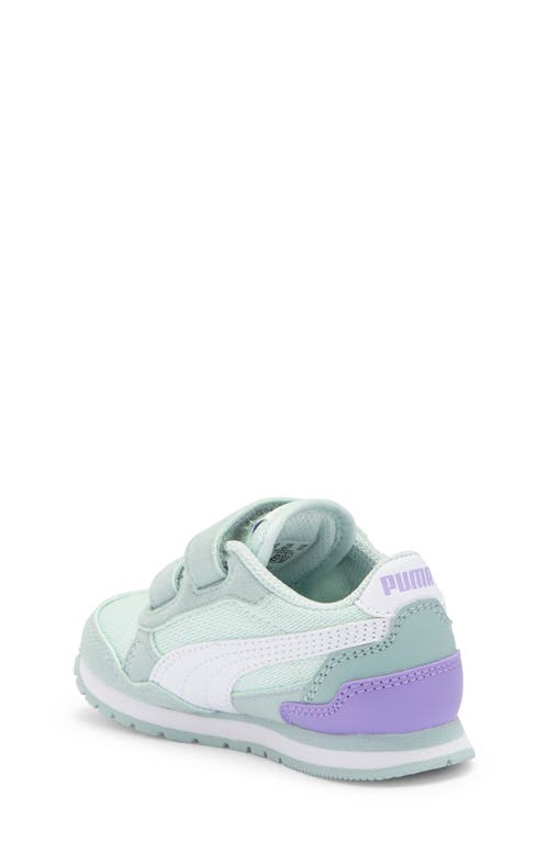 Puma Kids' St Runner V4 Mesh Sneaker In Peaceful Blue- White Mint