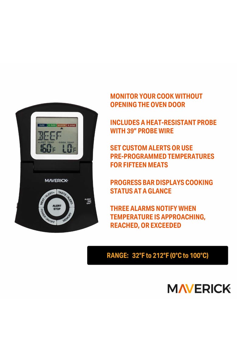 Maverick Compact Digital Roasting Thermometer, Alternate, color, Black