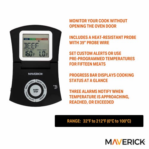 Maverick Compact Digital Roasting Thermometer In Black