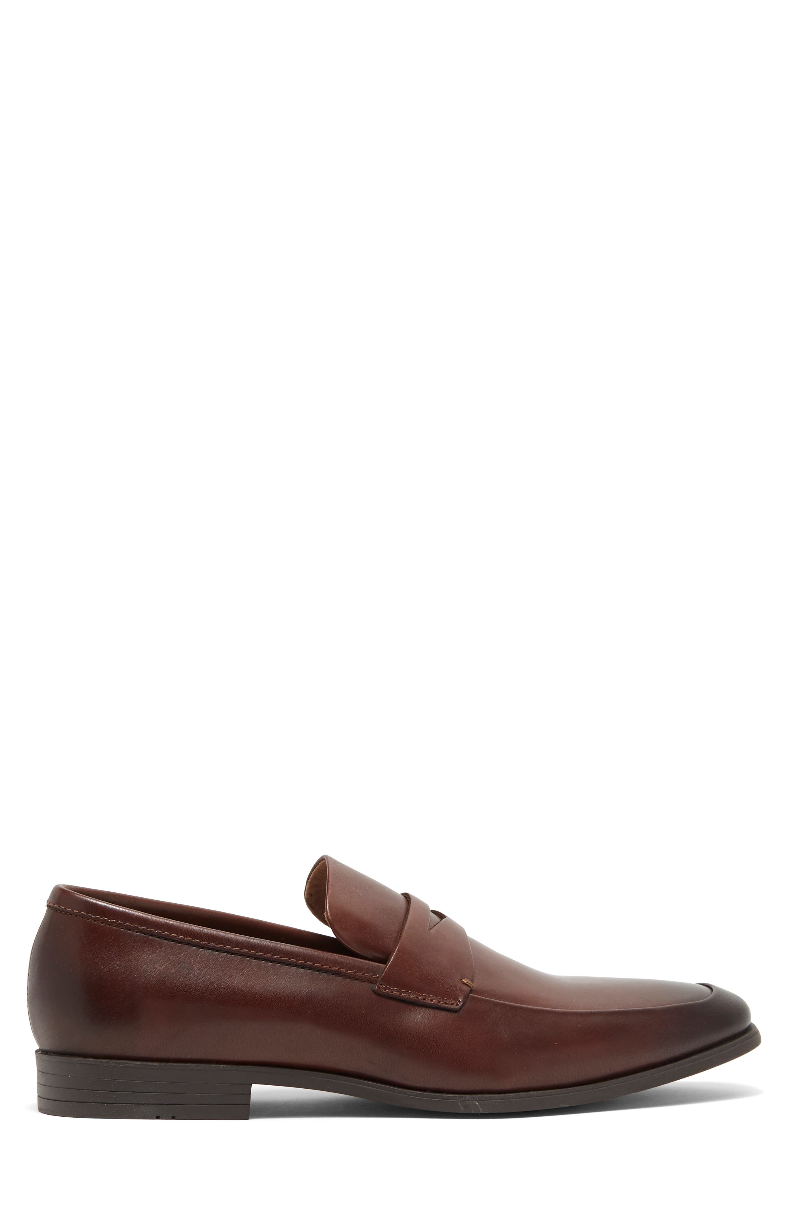 Rush by Gordon Rush Bradley Leather Penny Loafer, Alternate, color, Brandy