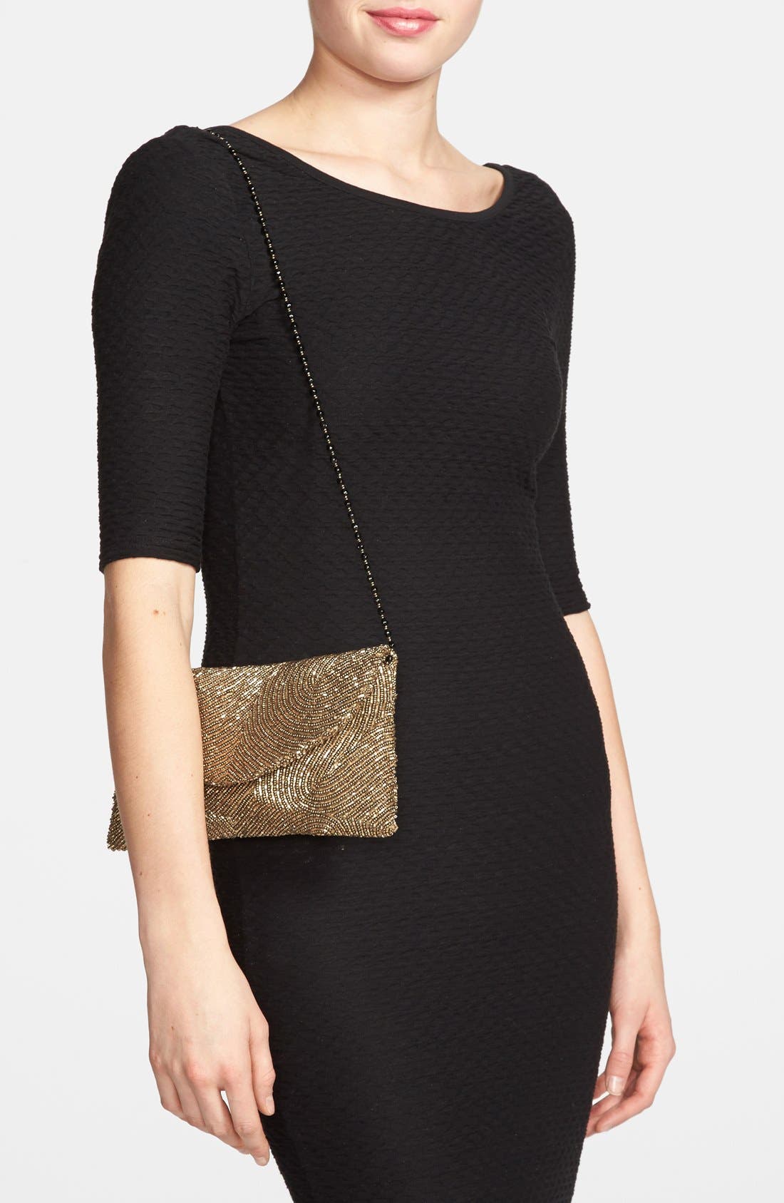 Beaded Clutch, Alternate, color, ANTIQUE GOLD