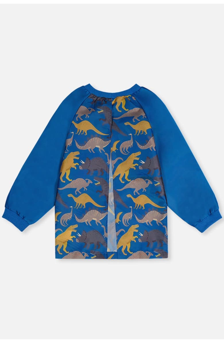 Deux par Deux Controller Lightweight Practical School Apron, Alternate, color, Blue Dinosaur Print