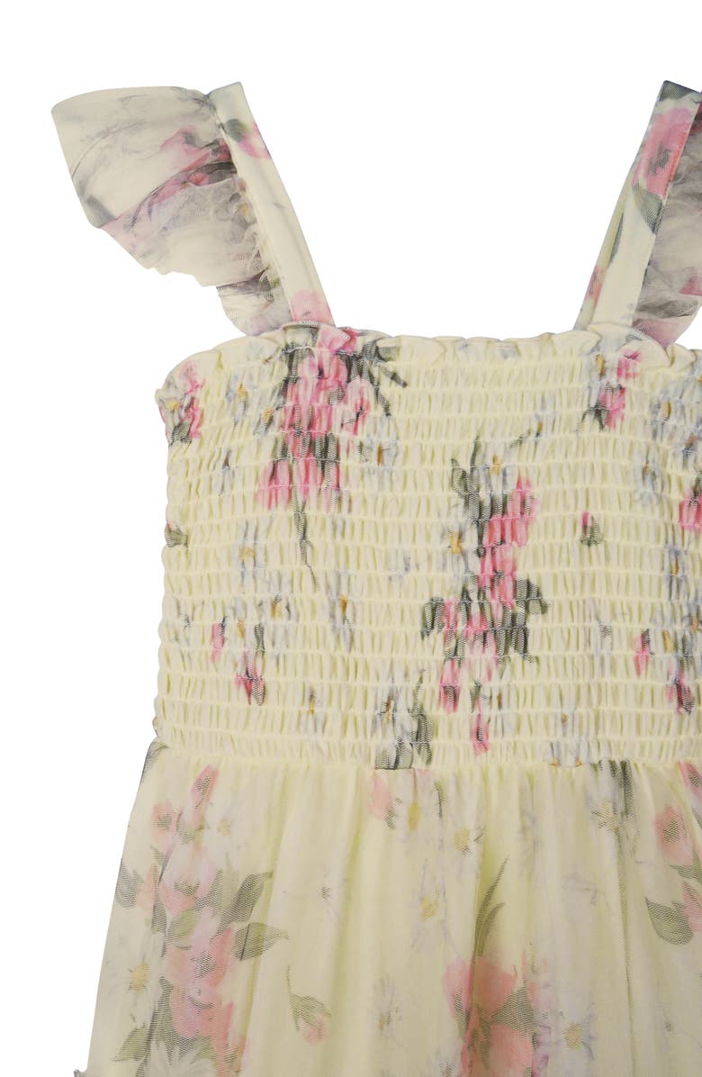 Zunie Kids' Tiered Flower Print Dress, Alternate, color, 
