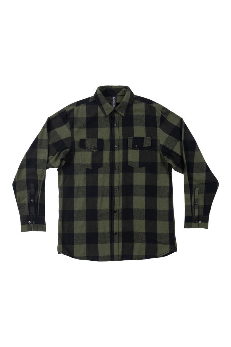 Plaid Flannel Shirt, Main, color, ARMY/ BLACK