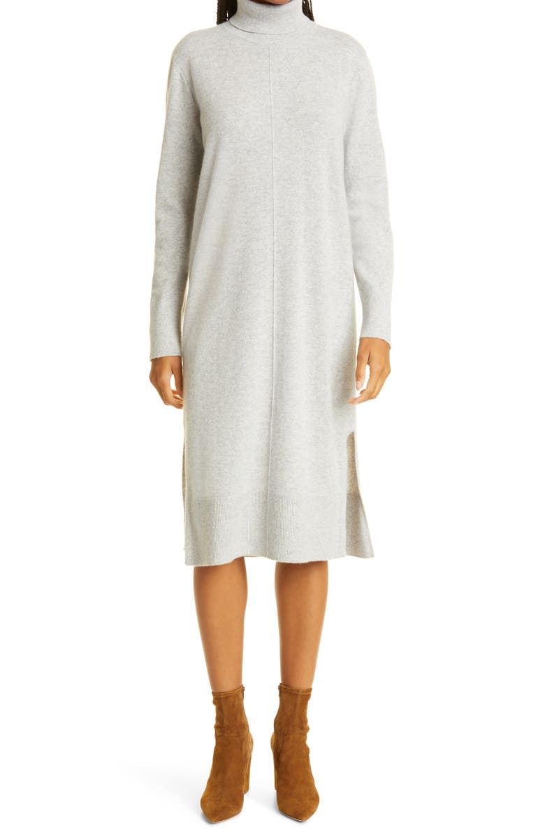 Club Monaco Recycled Cashmere Turtleneck Sweater Dress, Main, color, 