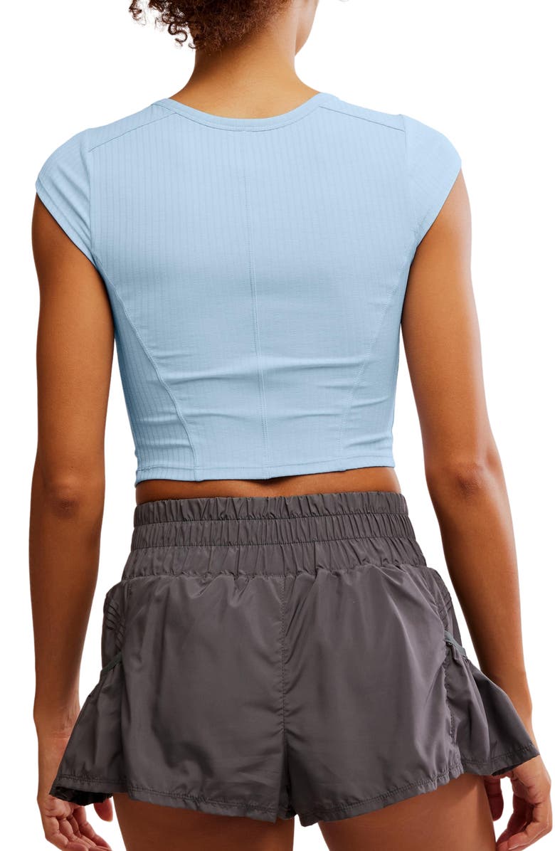 Free People FP Movement Tempo Ribbed Baby Tee, Alternate, color, High Dive