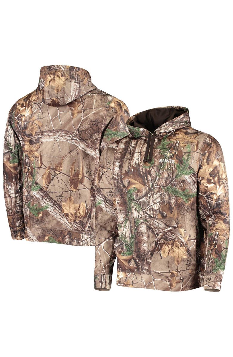 DUNBROOKE Men's Dunbrooke Realtree Camo New Orleans Saints Circle Champion Tech Fleece Pullover Hoodie, Main, color, Realtree Camo