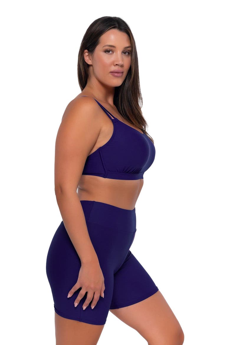 Bayside Bike Short Swim Bottoms, Alternate, color, Indigo