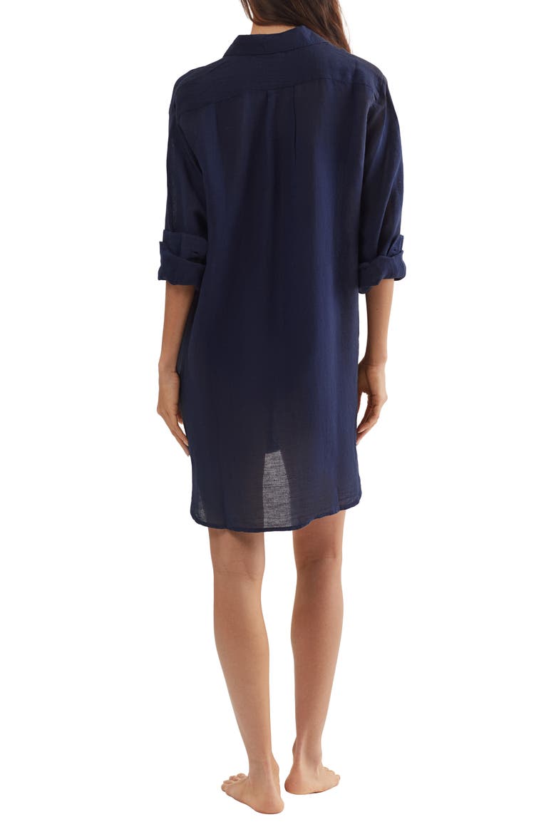 Boyfriend Cover-Up Shirt, Alternate, color, NAVY