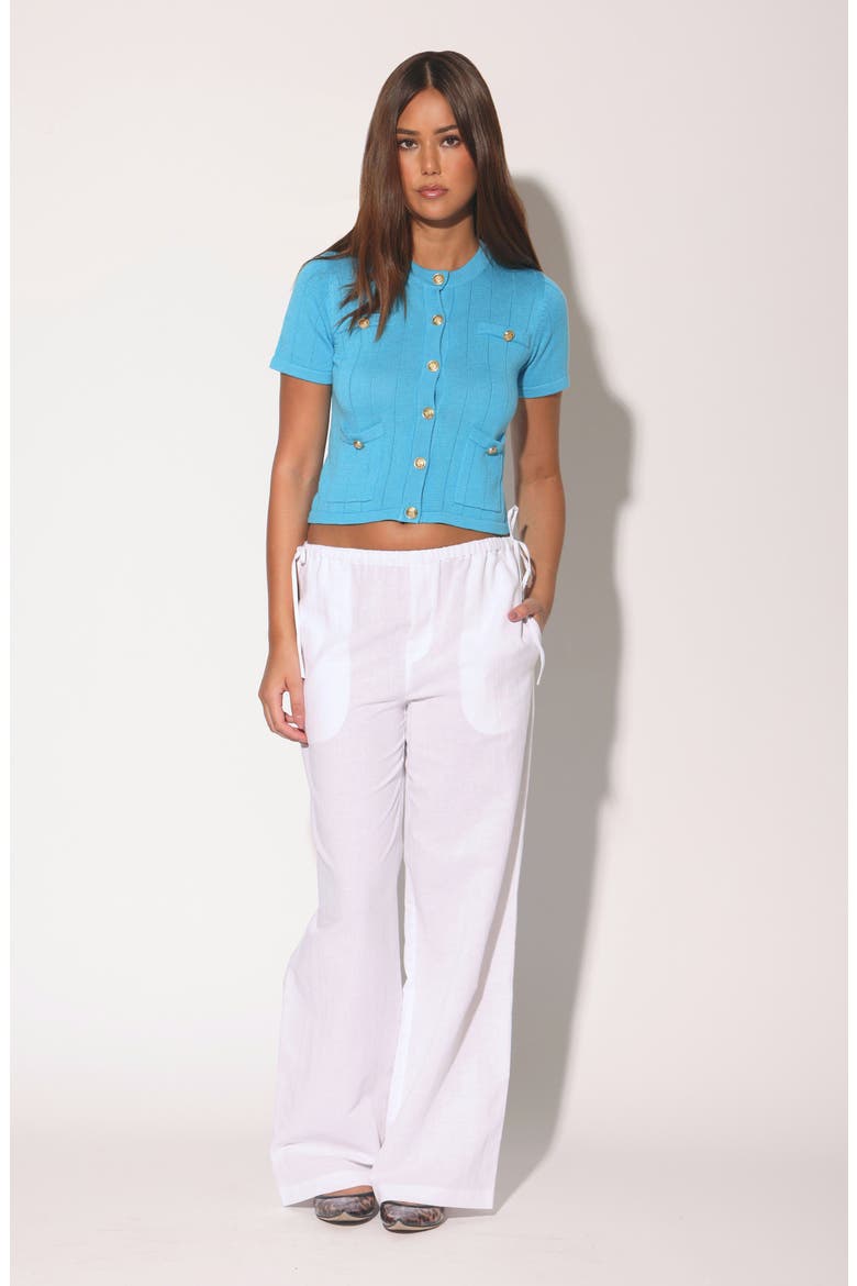 Susan Linen & Cotton Pull-On Pants, Alternate, color, WHITE
