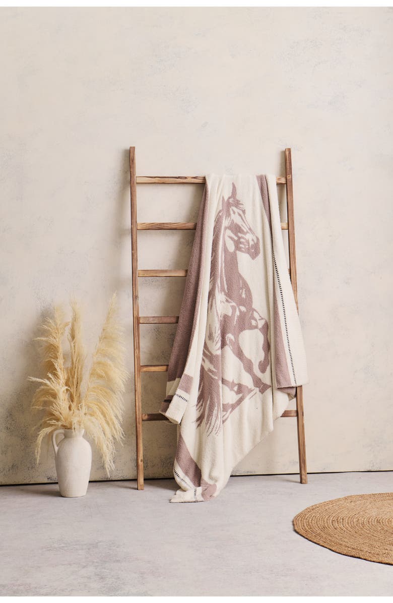 Barefoot Dreams<sup>®</sup> CozyChic<sup>®</sup> Stallion Jacquard Throw Blanket, Alternate, color, 