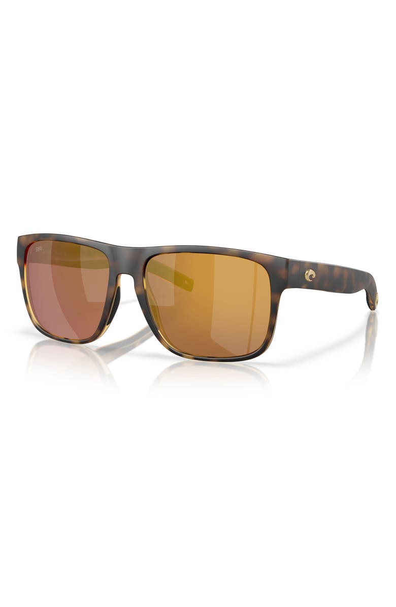 Costa Del Mar 59mm Polarized Square Sunglasses, Alternate, color, Matte Tortoise/ Gold