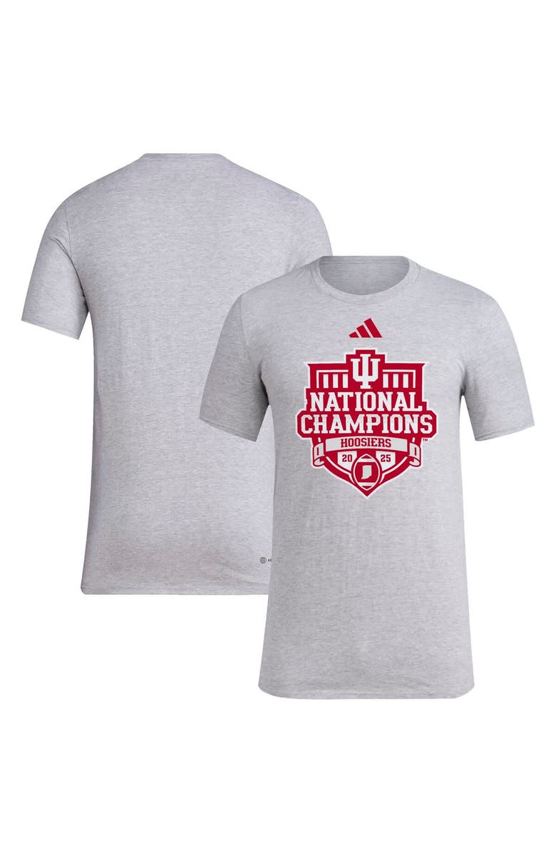 adidas Men's adidas Gray Indiana Hoosiers College Football Playoff 2025 National Champions AEROREADY Parade T-Shirt, Main, color, Gray