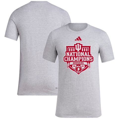 Men's adidas Gray Indiana Hoosiers College Football Playoff 2025 National Champions AEROREADY Parade T-Shirt