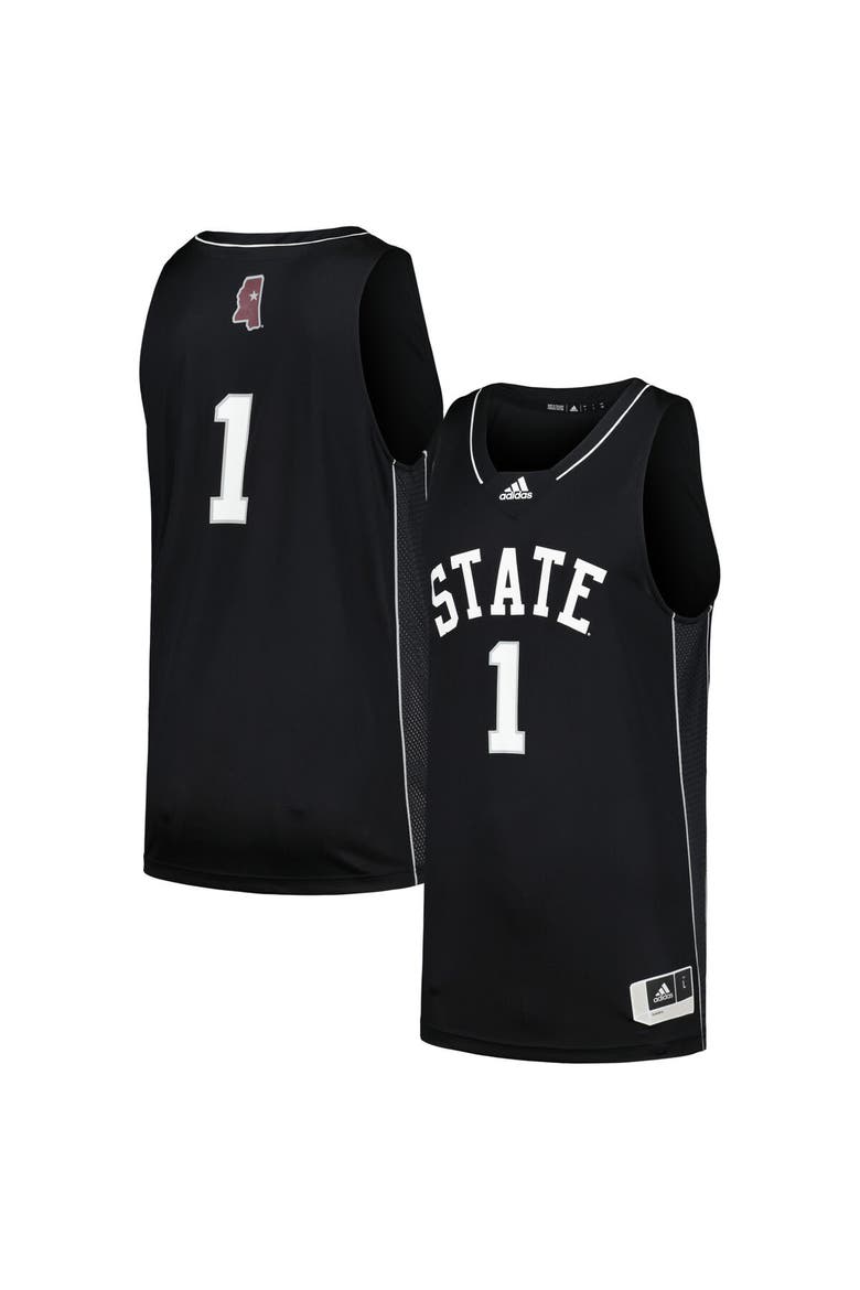 Men's adidas #1 Black Mississippi State Bulldogs Swingman Basketball Jersey, Alternate, color, Black