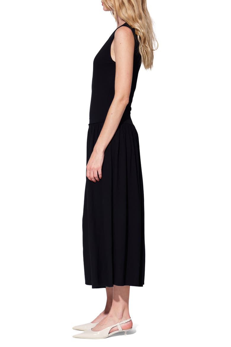 Fatima One-Shoulder Midi Dress, Alternate, color, BLACK