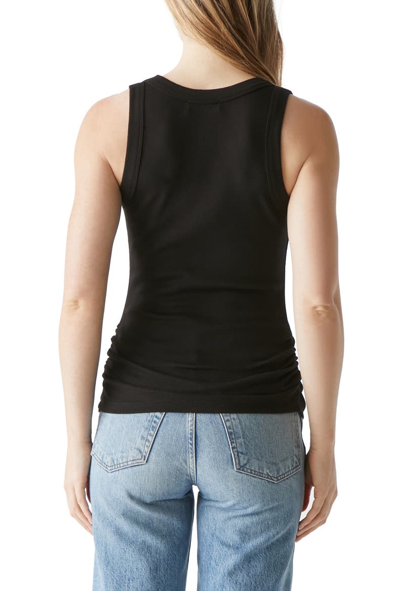 Blanche Side Ruched Tank, Alternate, color, BLACK