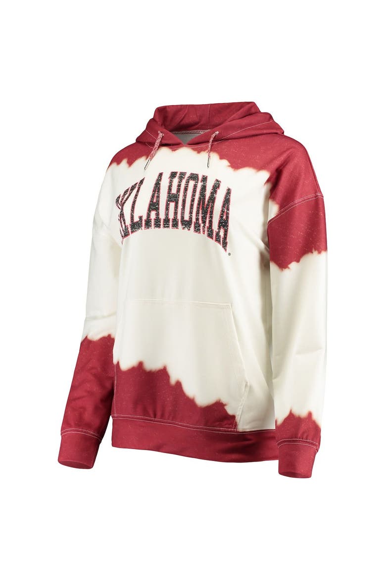 Women's Gameday Couture White/Crimson Oklahoma Sooners For the Fun Double Dip-Dyed Pullover Hoodie, Alternate, color, White