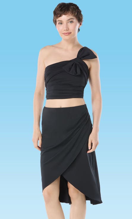 Drape Midi Skirt Cover Up