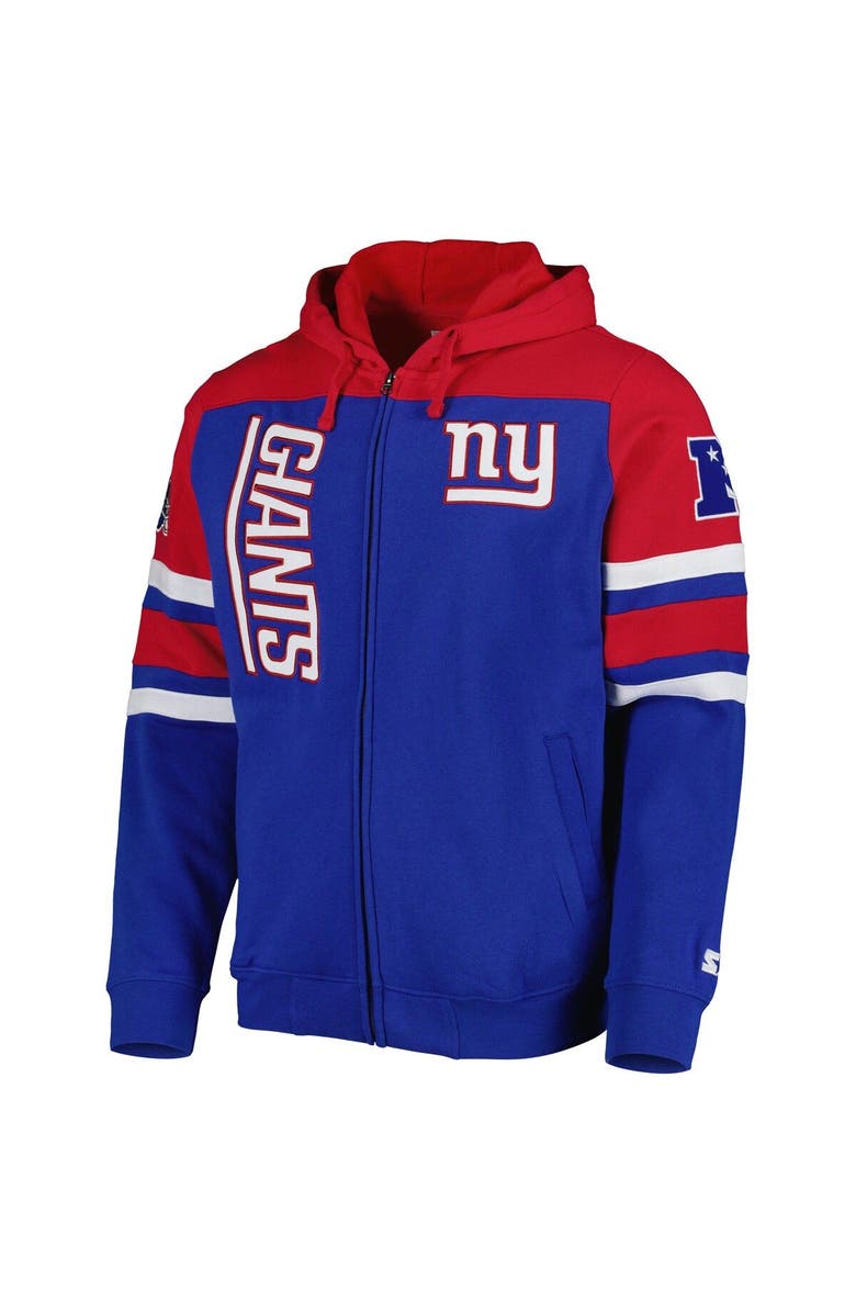STARTER Men's Starter Royal New York Giants Extreme Full-Zip Hoodie Jacket, Alternate, color, 