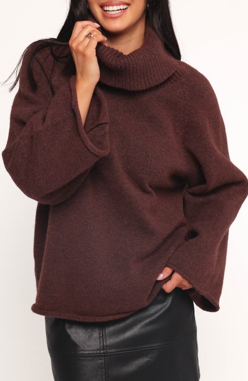 Petal And Pup Petal & Pup Bindy Oversize Turtleneck Sweater In Brown