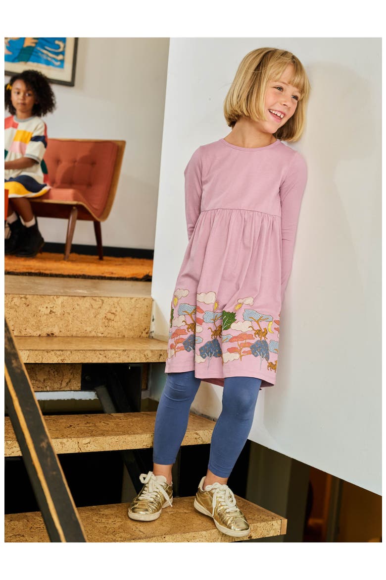 Tiger Story Skirted Dress, Alternate, color, Hydrangea