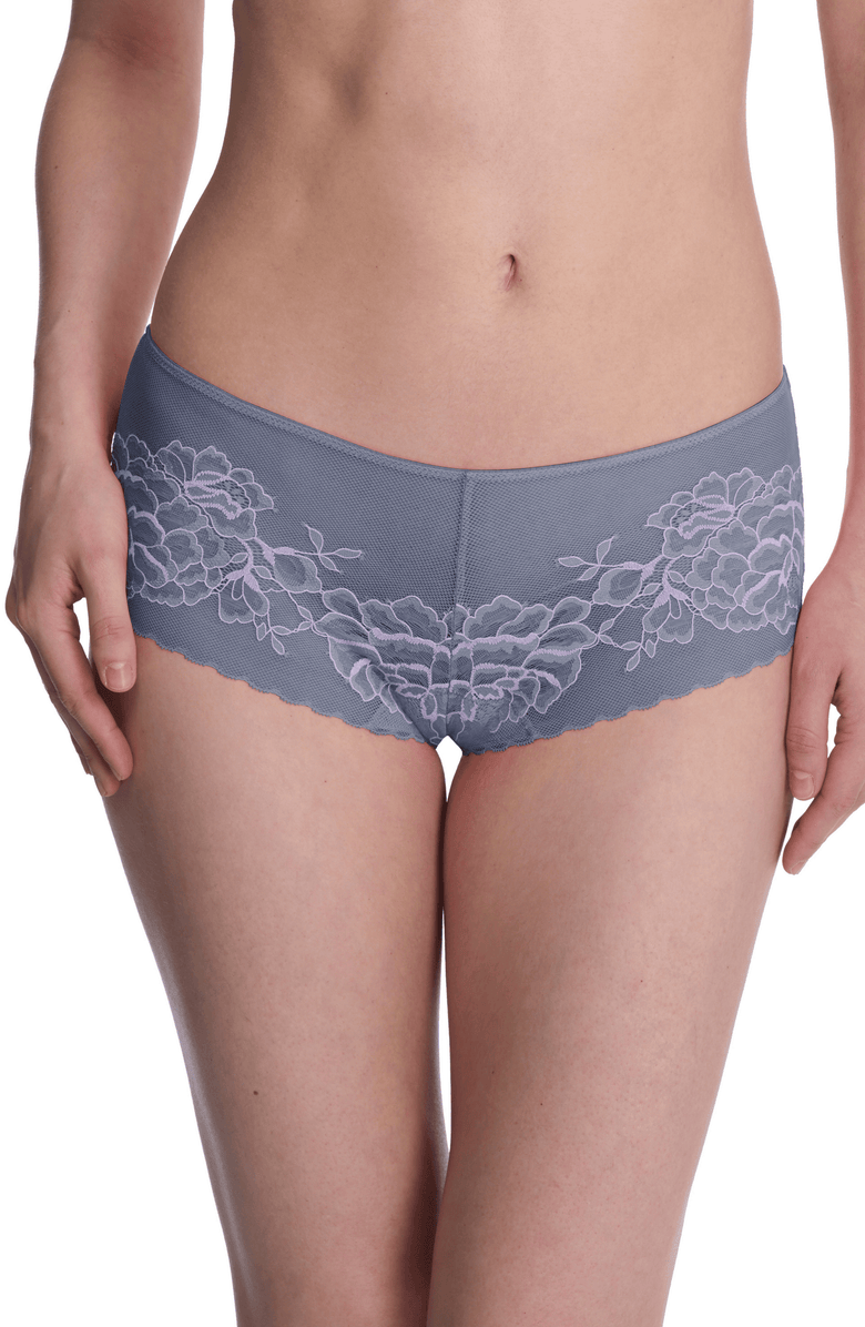 Natori Flora Lace Girl Brief, Main, color, Country Blue/Soft Mulberry