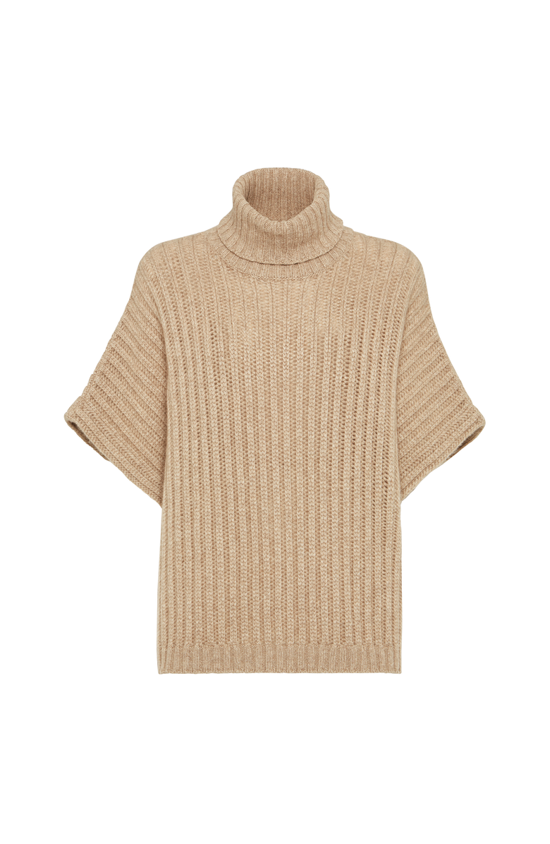 Brunello Cucinelli Poncho-style sweater, Main, color, Biscuit