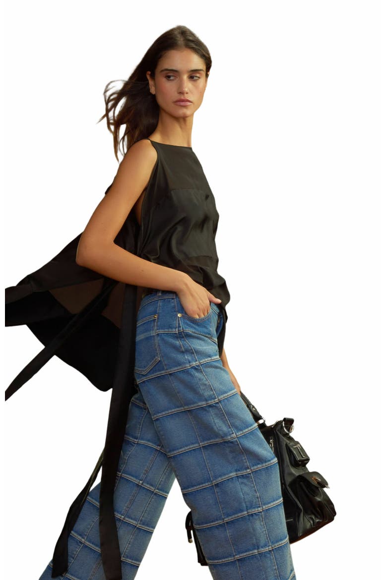 Windswept Silk Blouse, Alternate, color, BLACK