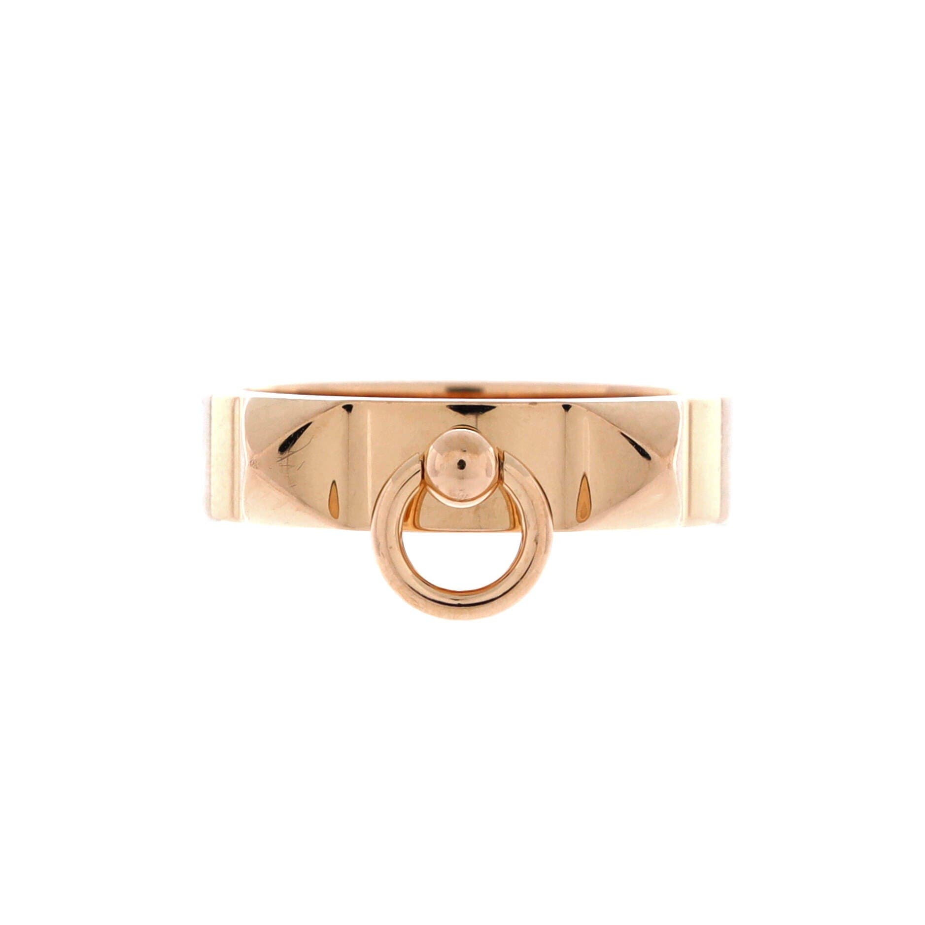 Pre-Owned Hermes Collier de Chien Ring 18K Rose Gold Small, Main, color, Rose Gold